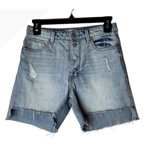 Habitual Shorts Girl 14 Blue‎ Denim High Rise Button Fly Distressed Ritual Short